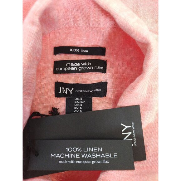 Jones New York Pink Linen Jacket Pockets Made Of European Grown Flax Womens S. - Picture 3 of 8